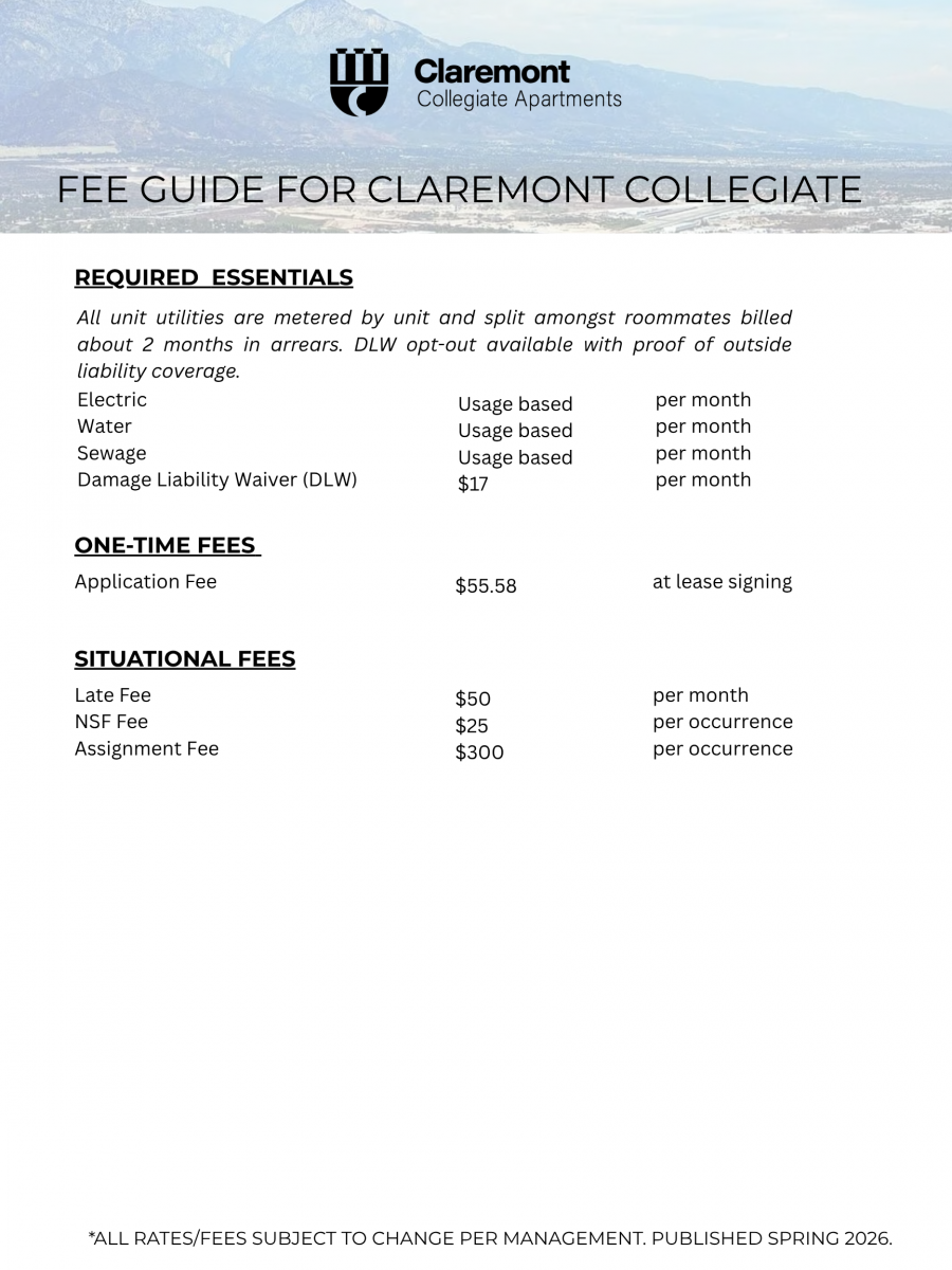 Website Fees Claremont Collegiate